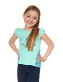 Girls\' blouse with a longer back, mint NDZ8158 - Online store - Boutique